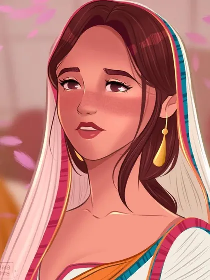 A photo study of Princess Jasmine from the live-action 'Aladdin'. The goal was to capture the soft, romantic lighting and the emotion of the scene with falling petals.