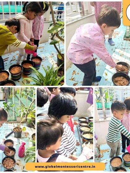 How do we get our veggies? Our playgroup students learn the process of planting seeds, watering them, and watching them grow in our mini garden.