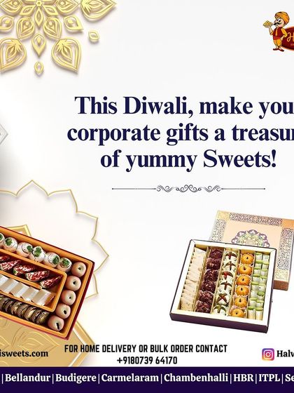 This Diwali, make your corporate gifts a treasure of yummy sweets. Our assorted boxes are designed to impress clients and colleagues, filled with a variety of our finest handcrafted mithai.