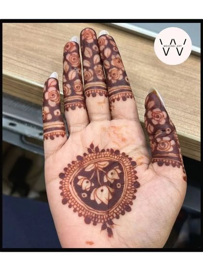 My obsession with mandala designs, this one featuring lotus buds within the central circle.