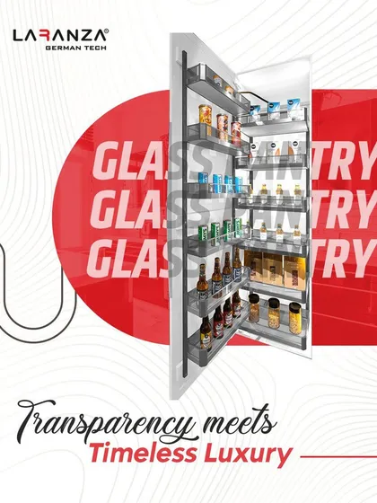 My glass pantry systems are where transparency meets timeless luxury. I design them so you can see everything at a glance, making your life easier and your kitchen look spectacular.