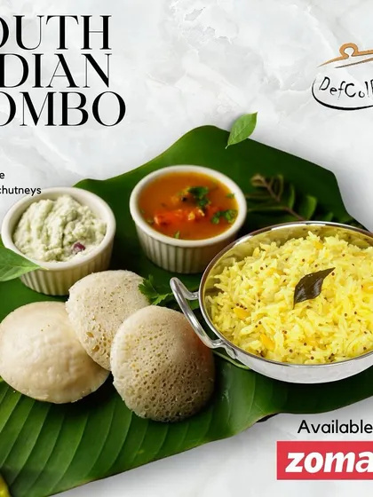 Besides North Indian food, we also offer a delicious South Indian Combo. This meal includes soft Rava Idlis, tangy Lemon Rice, Sambhar, and two types of fresh chutneys for a complete and flavorful experience.