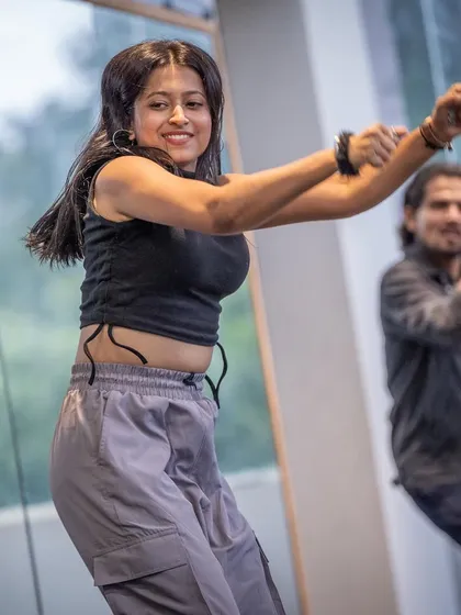 The hair-flip moment that every dancer loves. This shows the freedom and fun we have in class.