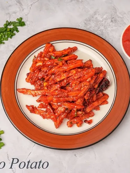 For those who love potatoes, our Kung Pao Potato is a great vegetarian starter. Crispy potato strips are tossed in a tangy and spicy Kung Pao sauce.