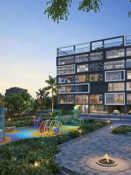We believe in integrating community amenities seamlessly. This rendering of Regency Astra in Pune shows the dedicated children's play area and clubhouse, designed to be a safe and engaging space for residents.