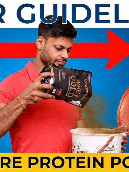 This thumbnail is from my video where I analyze the ICMR's flawed guidelines on protein powders.