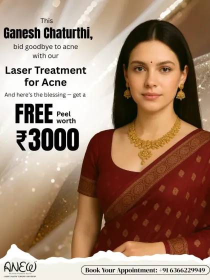 This festive season, bid goodbye to acne with our Laser Treatment for Acne. This special offer includes a complimentary peel to enhance your results and give you clear, radiant skin.