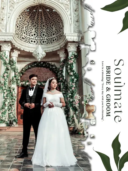 I have experience capturing the unique beauty of different wedding ceremonies. This portrait from a Christian wedding showcases the elegance of the white gown and the classic, timeless feel of the celebration.