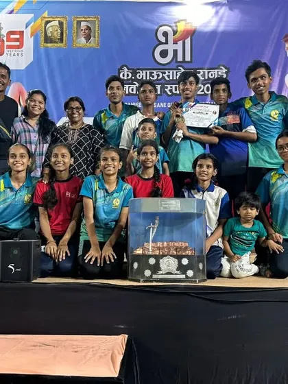 Our boys' team winning the team championship at the 39th Bhausaheb Ranade Navodit Mallakhamb competition.