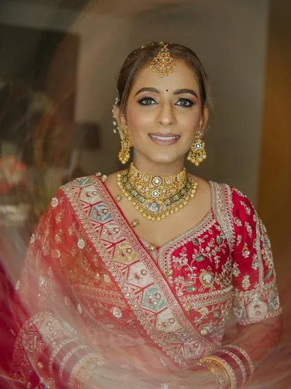 Beyond the glam, it’s about creating calm and confidence. Here are some beautiful moments from Surbhi and Rishabh's wedding, where her makeup stayed flawless through all the ceremonies.