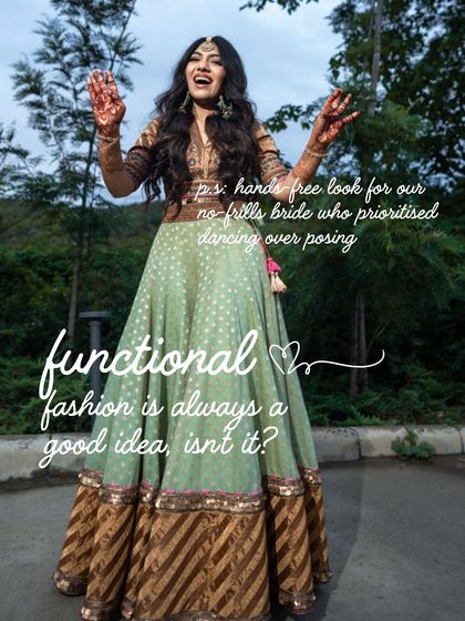 Functional fashion is always a good idea. This hands-free look was perfect for our no-frills bride who prioritized dancing over posing.