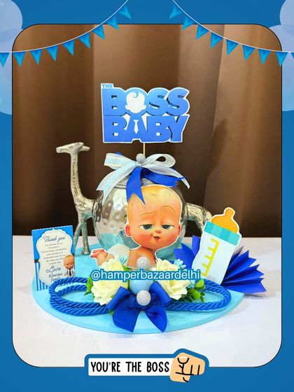 You're the boss! This stylish Boss Baby hamper is perfect for a modern and fun birthday celebration.