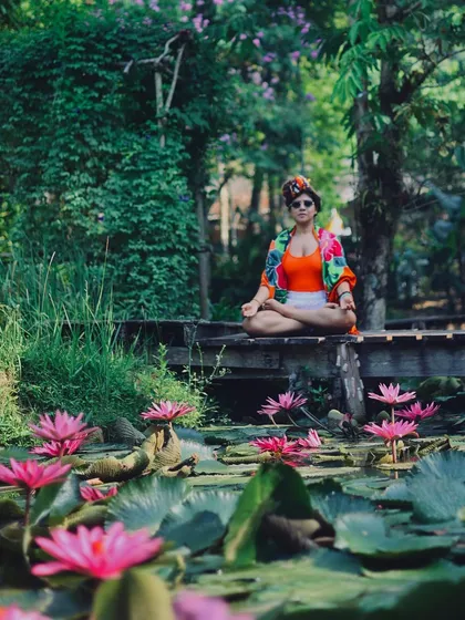 The pink lotus, or Padma, symbolizes rebirth, purity, and enlightenment. It represents the final posture for meditation and the crown chakra. I feel a strong connection to its gentle, divine energy.