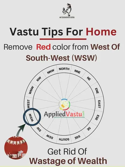 A simple but powerful Vastu tip for financial stability. Removing the color red from the West of South West (WSW) direction of your home can help prevent the wastage of wealth. I offer many such practical remedies.