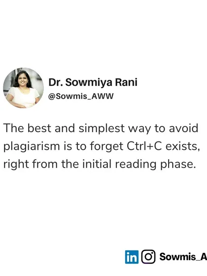 The simplest way to avoid plagiarism is to forget that the copy-paste function exists, right from the initial reading phase. Instead of copying, assimilate the information and paraphrase it in your own words from the very beginning.