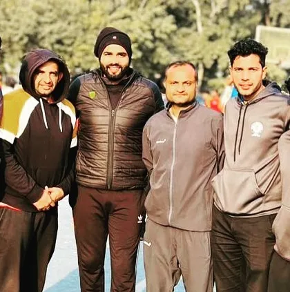 Officiating at the All India Civil Services Basketball Tournament with fellow referees. It's great to see the competitive spirit from athletes in all walks of life.