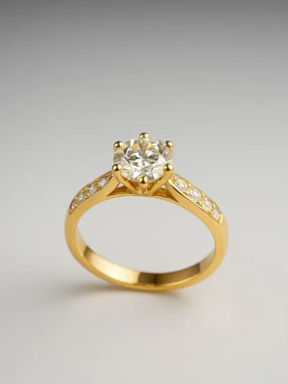 A solitaire ring marks a moment of timeless elegance. This piece, with its brilliant center stone and diamond-accented band, is more than jewellery. It is a promise, a symbol of love, and a treasure for a lifetime.