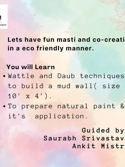 A look at the skills taught at our August meet-up. Participants learned Wattle and Daub techniques to build a mud wall and how to prepare and apply natural paint.