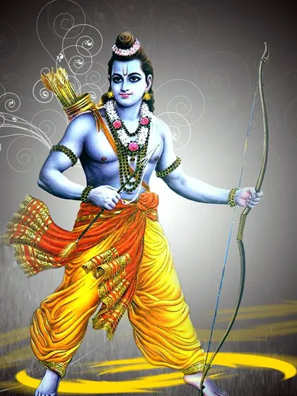 Lord Rama is the master of knowledge and dharma. He is like a divine doctor who can destroy the disease of worldly suffering and plant the seeds of love and righteousness.