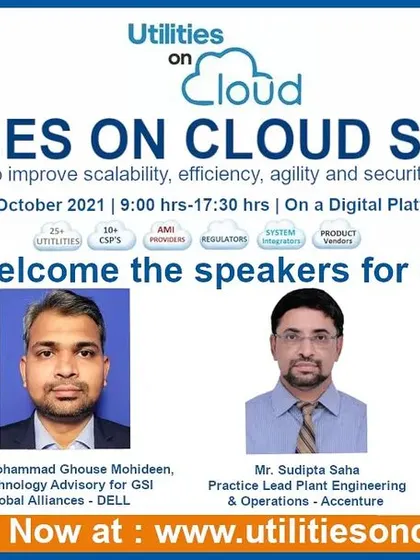 We collaborate with industry leaders and technology experts at events like the Utilities on Cloud Summit. This image showcases some of the esteemed speakers from organizations like Dell, Accenture, and Siemens who share their insights on our partner platforms.