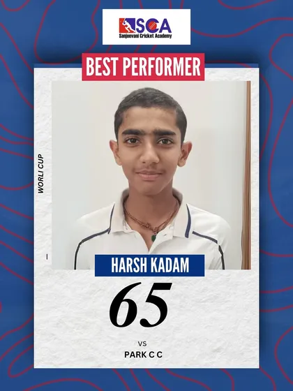 A solid innings of 65 from Harsh Kadam. We teach our players the importance of contributing to the team score in every match.