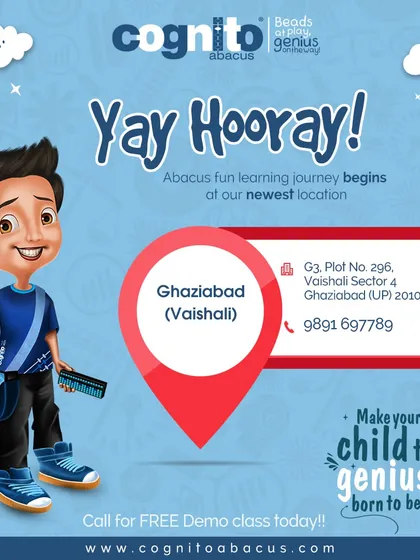 Our network is growing. We are excited to bring our unique abacus fun learning program to more neighborhoods like Vaishali, Ghaziabad. This allows more children to access our hands-on classes and start their journey toward math mastery.