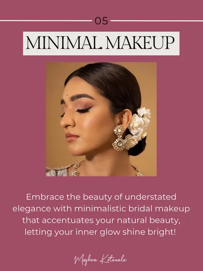 The beauty of minimal makeup. This trend focuses on understated elegance, accentuating your natural features and letting your inner glow shine through.