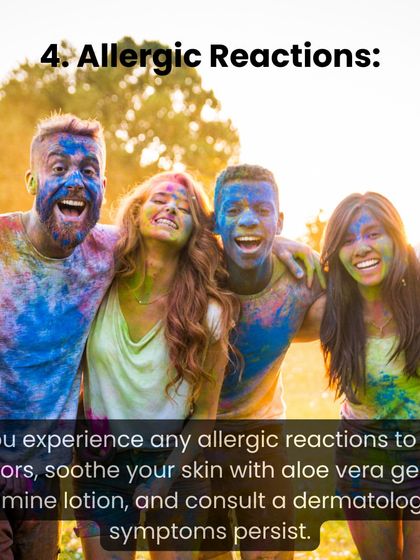 Troubleshooting common Holi issues, like allergic reactions. Soothe your skin with aloe vera gel and consult a dermatologist if symptoms persist.