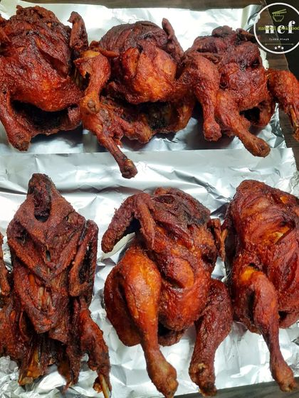 Another shot of the whole fried chickens. We make these for special orders and they are always a hit at celebrations.