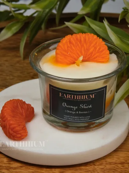 An Orange Short candle to bring a little bit of citrusy sunshine into your day.