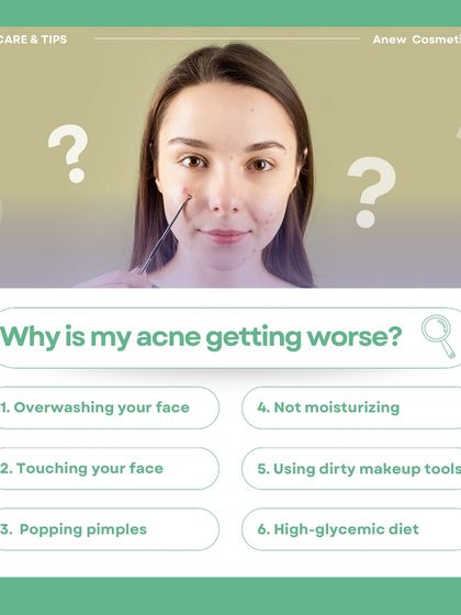Wondering why your acne is getting worse? Common mistakes include over-washing, touching your face, and using dirty makeup tools. A tailored treatment plan can help you avoid these pitfalls.