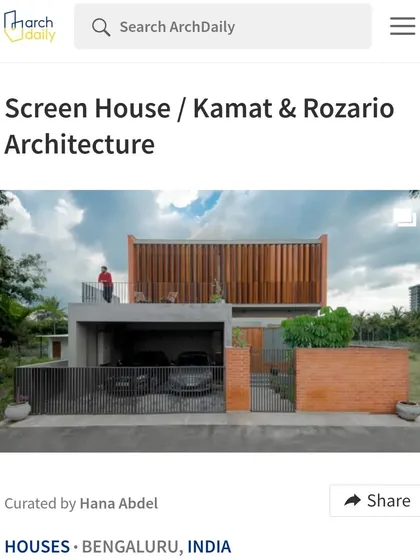 Thank you to ArchDaily for featuring our 'Screen House' project. It's always a pleasure to see our work shared with a global audience of architecture lovers.