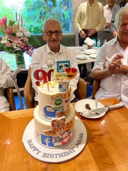 This series tells a beautiful story of a repeat client. I first made a 90th birthday cake for this "Super Nana," and two years later, I crafted a new superhero-themed cake for his 92nd.