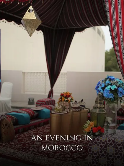 "An Evening in Morocco," a themed event we created at Sofitel Bahrain. This showcases our ability to bring international themes to life with authentic decor, seating, and entertainment.