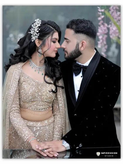Capturing the moment of love with every click. This classic couple portrait showcases their elegance and the deep connection they share.
