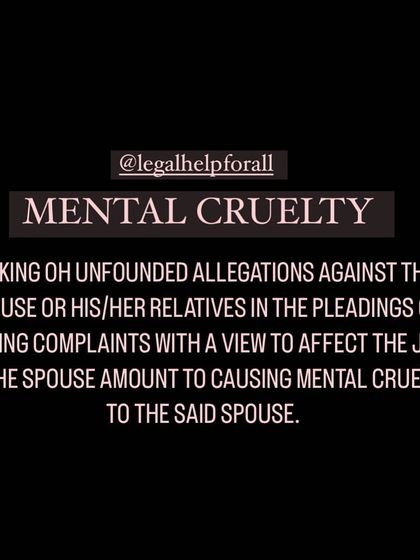 Mental cruelty is a serious ground for divorce and includes making unfounded allegations against a spouse or their relatives to damage their reputation or career. I help clients document and prove such instances in court.