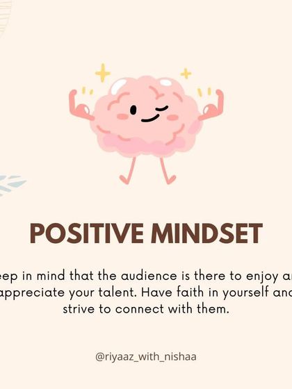 Tip 1 for performance anxiety: Maintain a positive mindset. The audience is there to enjoy your talent, so have faith in yourself and connect with them.