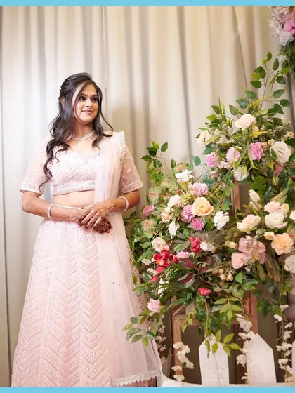 Our gorgeous bride, Pratishtha, dolled up and looking radiant for her engagement ceremony.