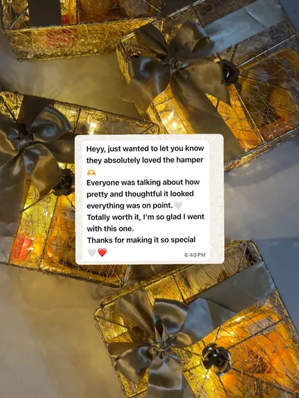 This is why I do what I do. Getting messages like this from happy clients makes all the hard work worth it. Knowing the hampers were loved and made the occasion special is the best feedback I could ask for.