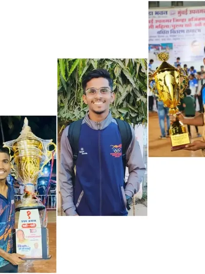 Arjun Anivase, Dhiraj Bhave, and Yash Borade selected for the Mumbai University Kho-Kho team.