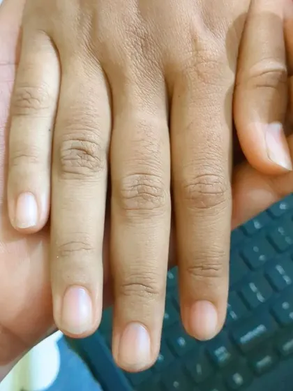 A great manicure starts with a clean slate. This is how nails look after I've properly cleaned the cuticles and shaped them, ready for a fresh coat of polish.