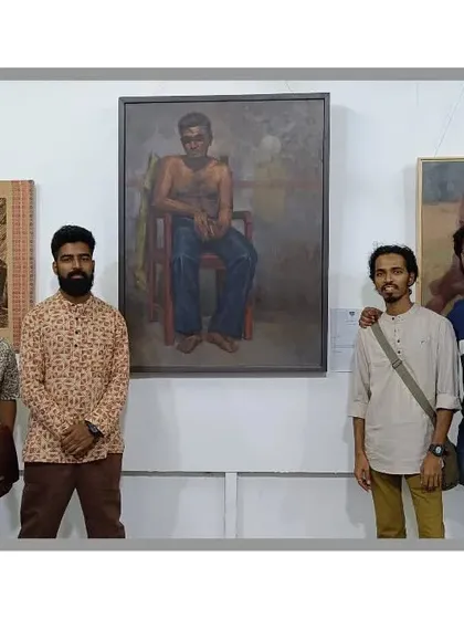 With friends at the 165th Annual Exhibition of Sir J.J. School of Art. Sharing these moments with them is special.
