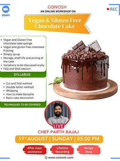 This decadent chocolate cake is both vegan and gluten-free, proving you never have to compromise on taste. In this workshop, I teach you how to make the perfect plant-based sponge and rich frosting, along with tips on storage, shelf life, and pricing.
