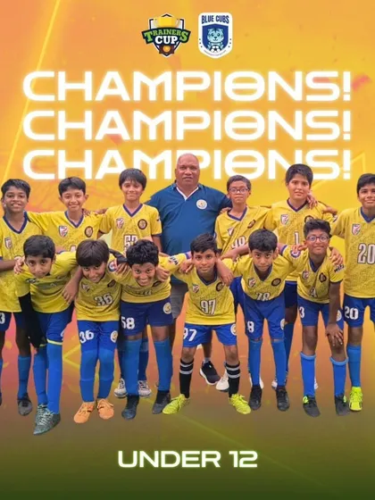 Champions! Our Under-12 squad celebrating their first-ever league trophy at the Trainer’s Cup. This victory was the result of 16 games of consistent effort and growth.
