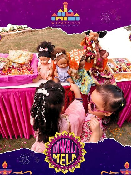 The doll decoration stall at our Diwali Mela is always a hit. It’s a space where children can play, imagine, and engage in pretend play with festive themes.