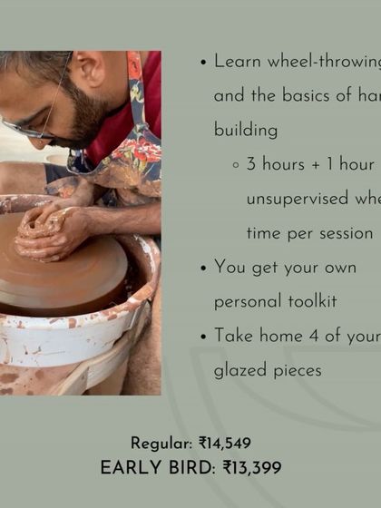 In our month-long course, you get your own personal toolkit and take home four of your own glazed pieces. Plus, you get unsupervised wheel time to practice.