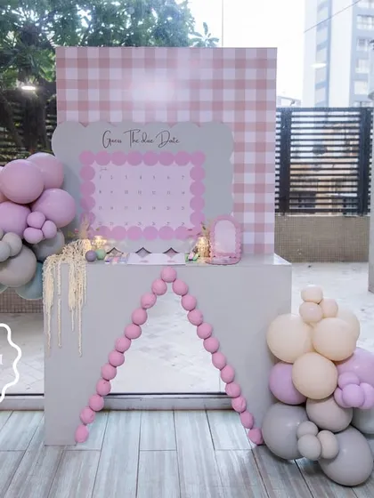The "Guess the Due Date" game board, an interactive and fun activity for guests at the baby shower.