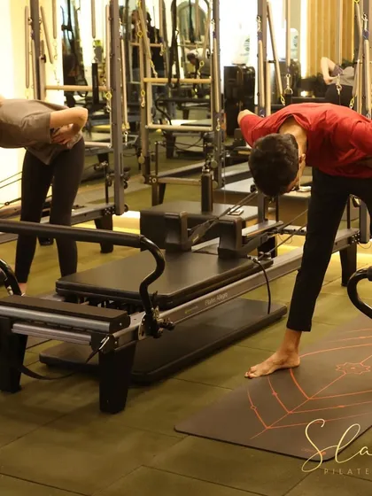 Core strong, confidence high. This warm-up stretch on the reformer prepares the body for the workout ahead.