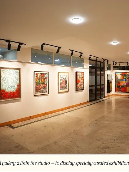 My studio also functions as a gallery, where I display specially curated exhibitions of professional and student work to inspire everyone who walks in.