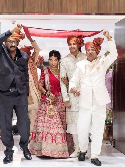 The moment the bride enters the venue, ready to walk towards her forever.